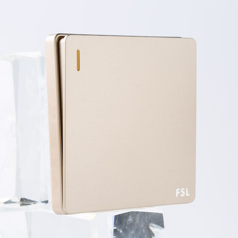 佛山照明家用86型暗装墙壁一开五孔大板金色F31开关插座面板,淘宝优惠券,粉丝福利购,淘宝优惠卷