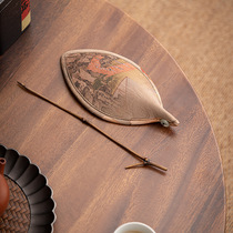 Chinese style bamboo woven satin finish with large lacquer vines and leaves tea for tea and tea with tea and tea plus-teaspoon accessories for tea-teaspoon accessories