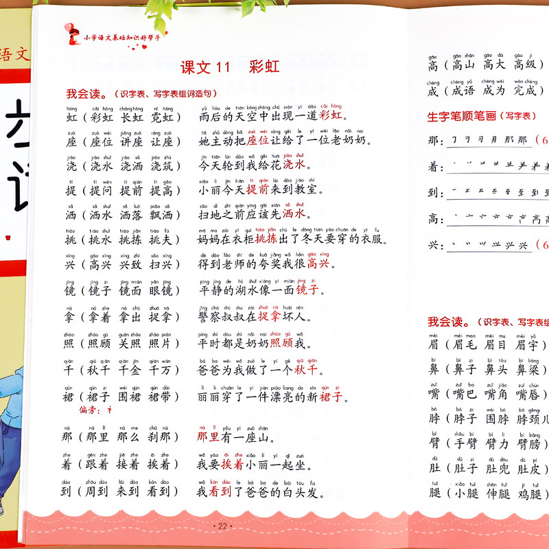 一年级上册生字组词造句阅读本语文基础知识大全汉字笔画笔顺词语句子积累手册人教版语文同步练习册识字表汉语拼音专项训练上下册