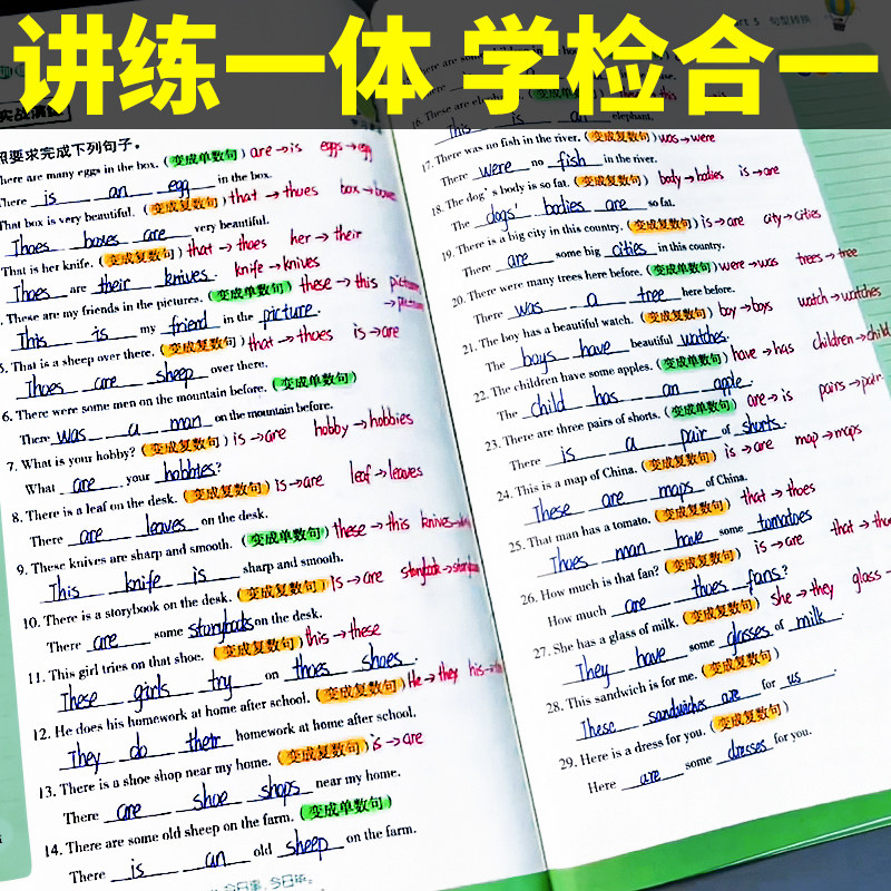 小学英语句子训练大全6-12岁儿童英语知识同步练习句型公式词性时态句法英语单词3500词汇三四五六年级小升初英语语法大全专项训练