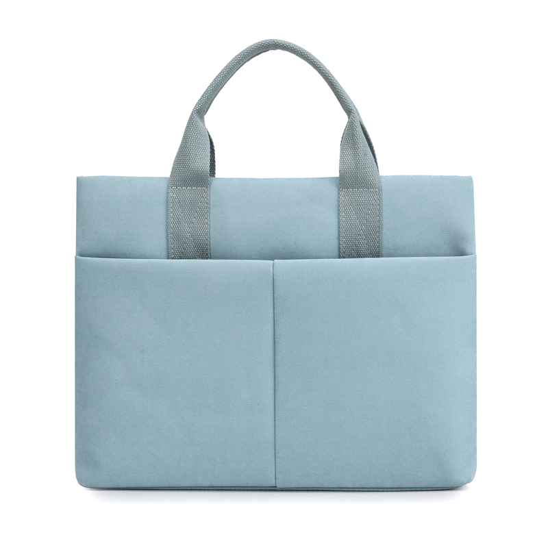 时尚绒布会议文件袋定制商务办公双层拉链轻便牛津手提袋印刷logo - 图3