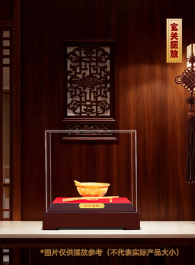 聚善缘绒沙金金碗筷三件套包邮