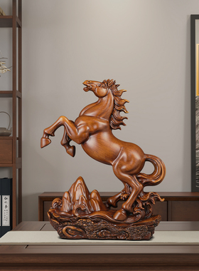 聚善缘跃马奔腾招财马摆件开业礼