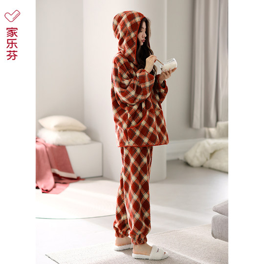 Carrefen women's half-velvet pajamas