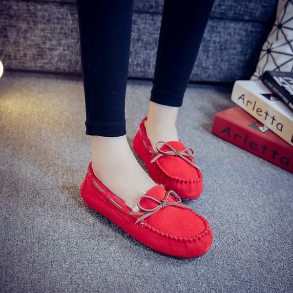 瞌睡豆社会豆豆鞋女真皮原宿保暖毛毛棉鞋加绒冬季雪地靴一脚蹬,淘宝优惠券,粉丝福利购,淘宝优惠卷