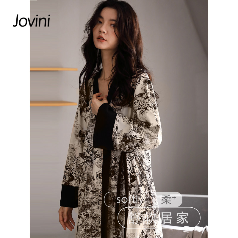 2021新款春秋季纯棉长袖长裤睡袍 俏薇妮睡衣/家居服套装