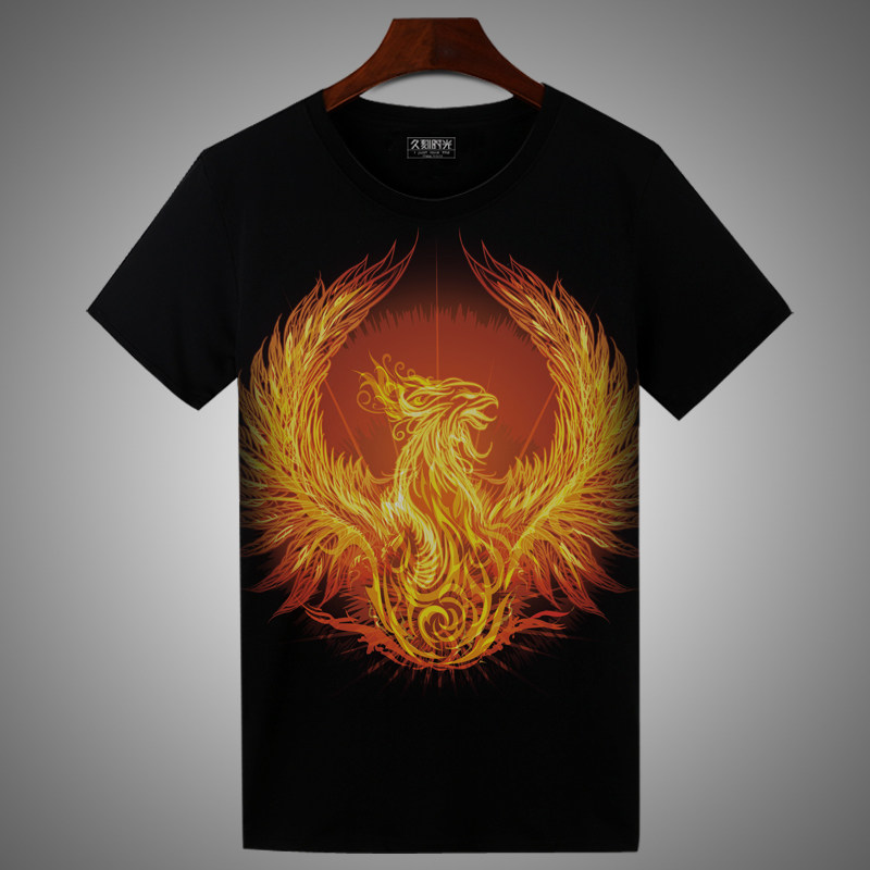 凤凰涅盘短袖男女春夏半截袖文化衫 久刻时光T恤