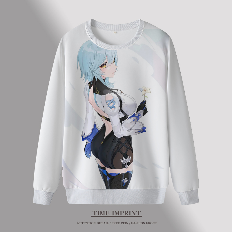 派蒙 优菈 安柏卫衣圆领青少年痛衣服秋冬季动漫外套长袖T-shirt