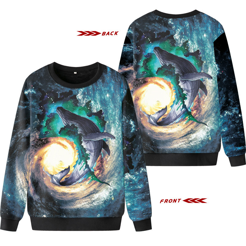 秋冬男士星空连帽独角兽宽松卫衣 久刻时光卫衣