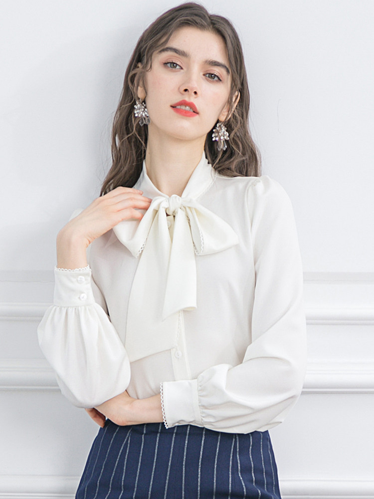 白色女设计感小众2020秋装新款衬衣 珈姿莱尔衬衫