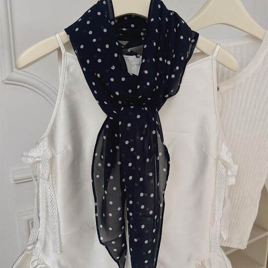 2024 autumn and winter new fashionable leopard print silk scarf retro spring and summer new versatile decorative thin decorative scarf headscarf