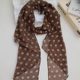 棕色波点丝巾印花高级百搭配饰系脖女2025年新款发带绑发长条围巾