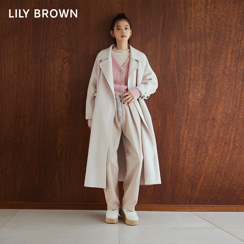 LILY BROWN2023秋冬新品 复古街头两穿休闲阔腿牛仔裤LWFP235055