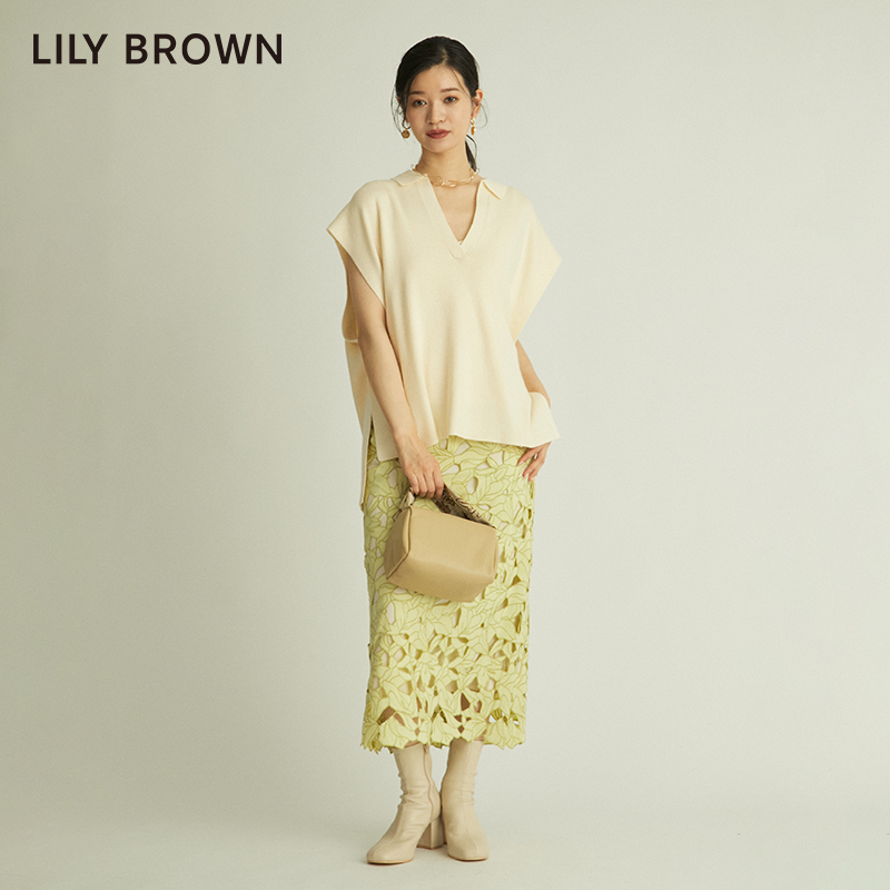 LILY BROWN春夏款 甜美镂空设计感高腰半身裙LWFS221087 - 图3