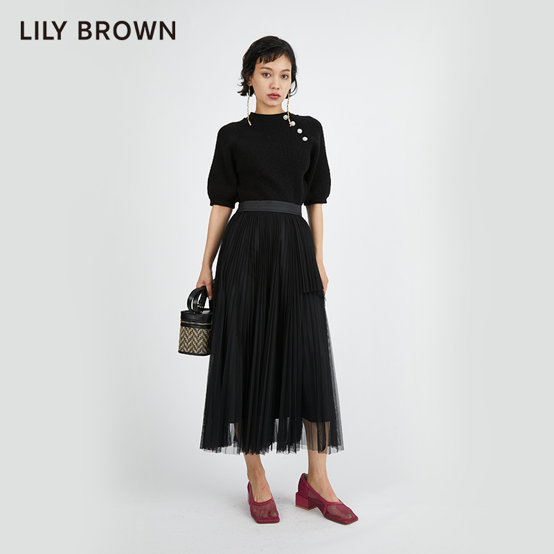 LILY BROWN春夏款 CANDY珍珠气质针织套头小香风毛衣LWNT221803