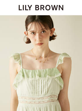 LILYBROWN金属彩色水钻双层项链