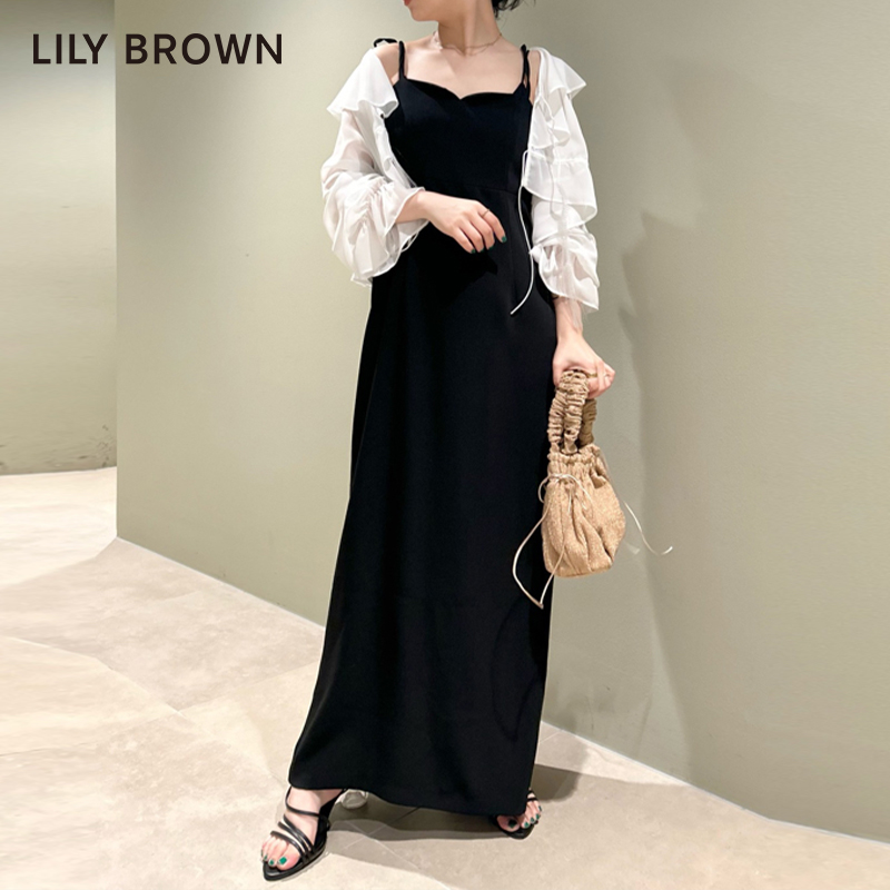 LILY BROWN春夏款 简约纯色收腰露背吊带连衣裙LWFO232041 - 图3