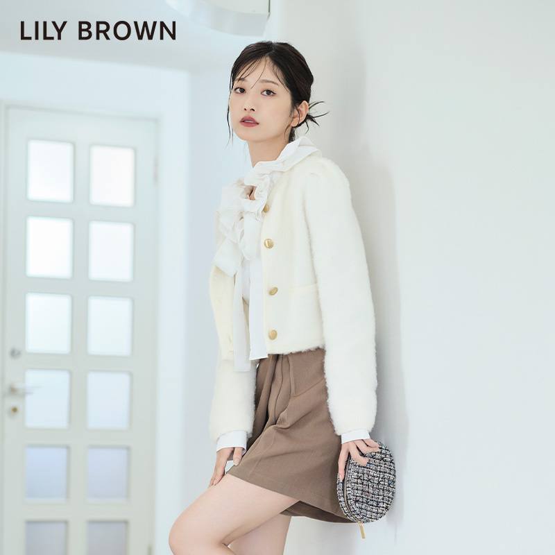 LILY BROWN秋冬款 气质高腰简约设计感A字短裙裤LWFP234059 - 图0