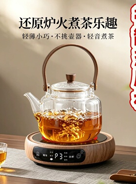 戈米电陶炉煮茶壶1500W茶炉茶壶明火玻璃壶烧水壶套装迷你养生壶