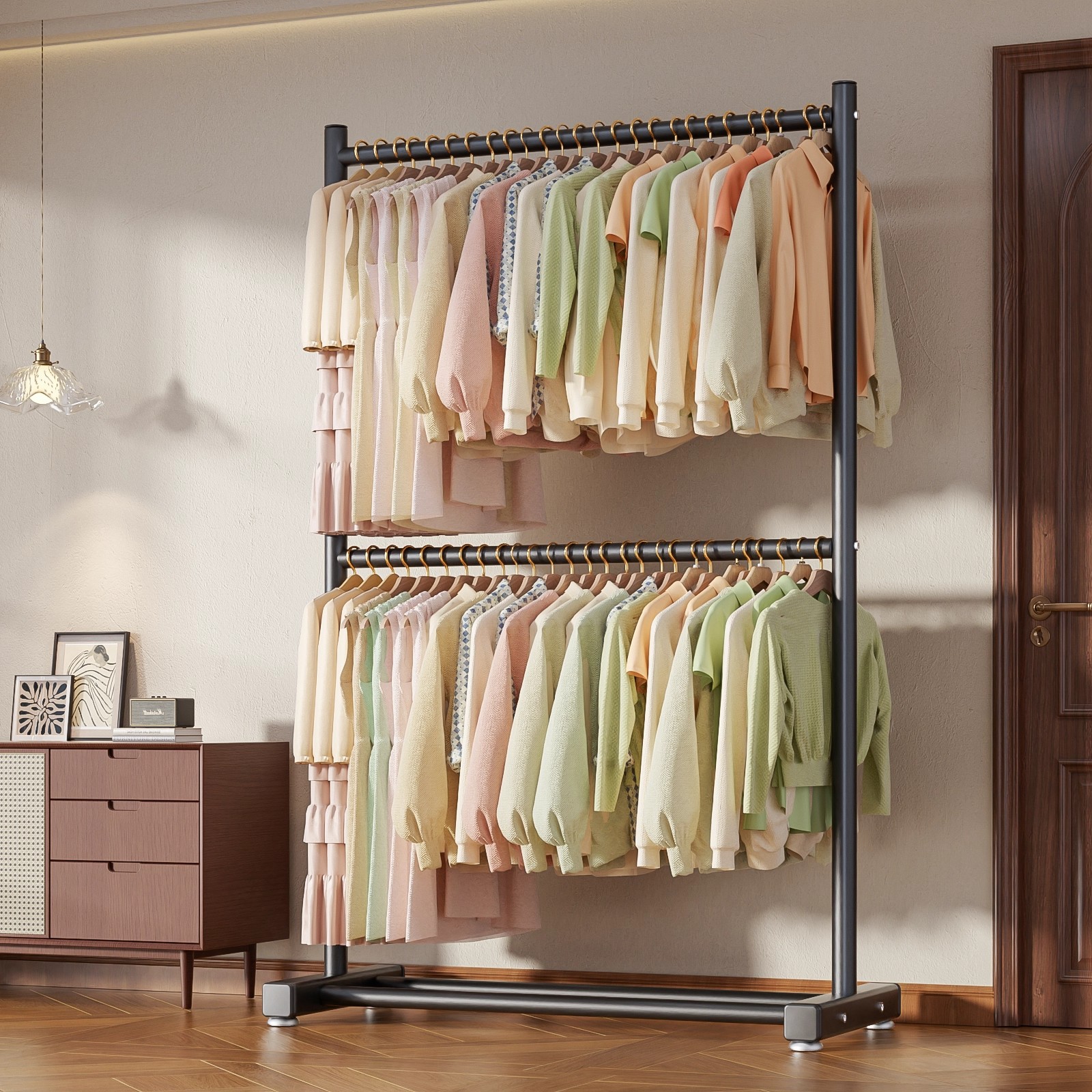 简易衣帽架可移动省空间室内挂衣服架宿舍卧室落地家用阳台晾衣架 - 图1
