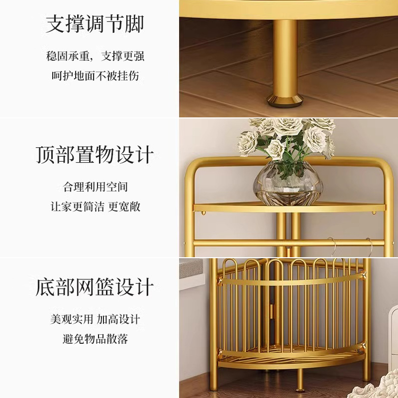 转角衣帽架落地家用室内简易置物架墙角挂衣服架子房间卧室挂衣架 - 图1