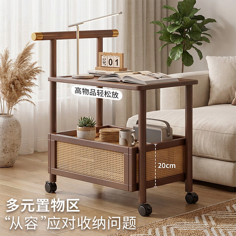 中古风小推车家用可移动茶几高级感置物架客厅沙发边几收纳储物架,淘宝优惠券,粉丝福利购,淘宝优惠卷