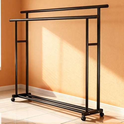 晾衣架落地卧室家用简易移动衣架房间室内阳台晾晒被子挂衣服架子 - 图3