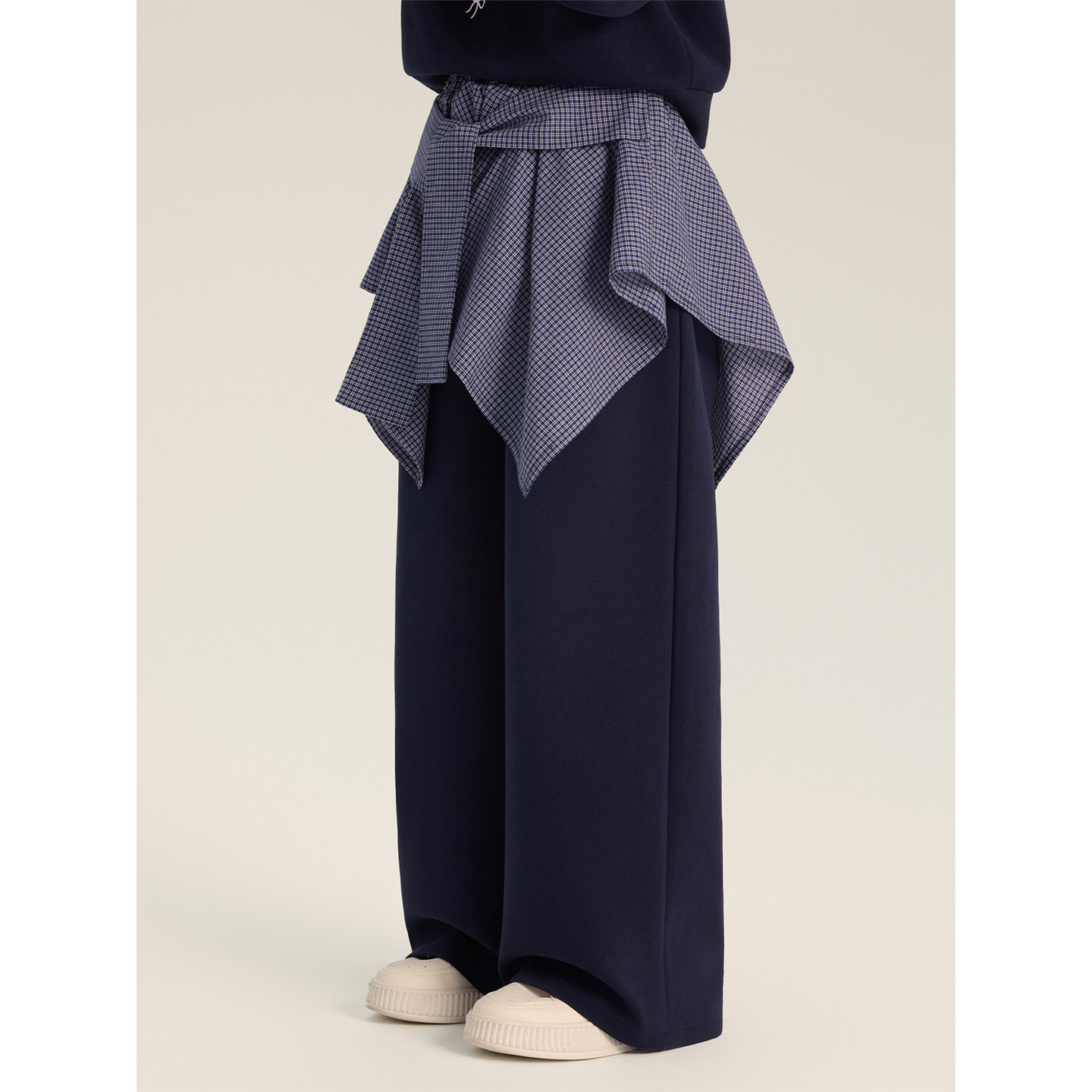 Amybaby女童套装秋季2025新款洋气爱心蝴蝶结假两件上衣蓝色卫裤