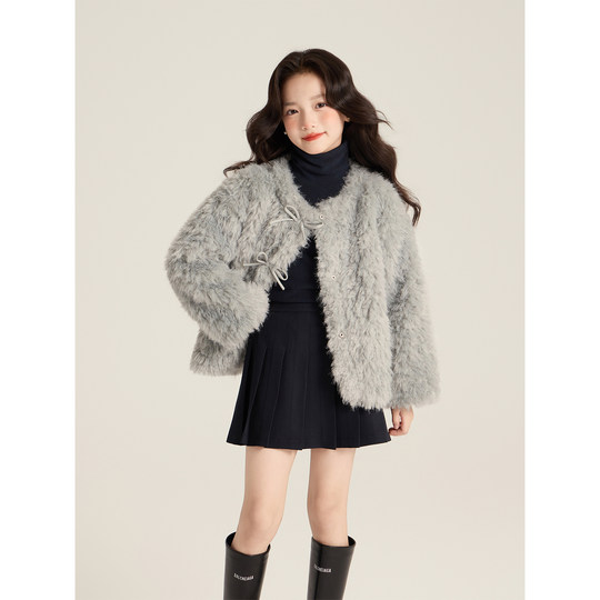 Falda plisada de lana gruesa para niña Amybaby