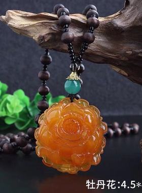蜜蜡琥珀民族风衣服挂件衬衫项链