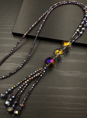 新中式国风串珠项链高级感女毛衣链简约气质百搭长款配饰挂件旗袍