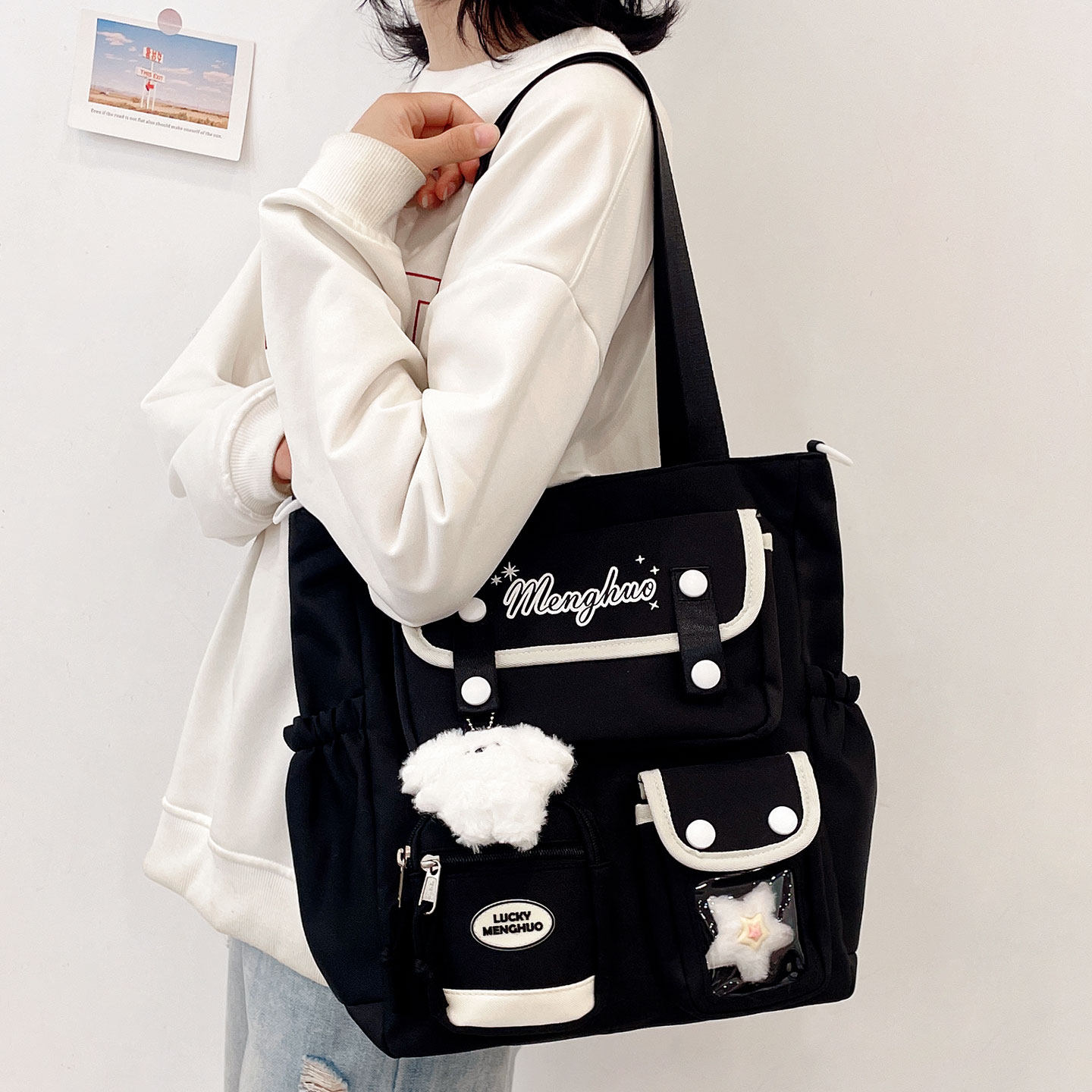 帆布包女2025新款大容量斜挎包单肩学生拎书袋手提布袋子上班通勤,淘宝优惠券,粉丝福利购,淘宝优惠卷