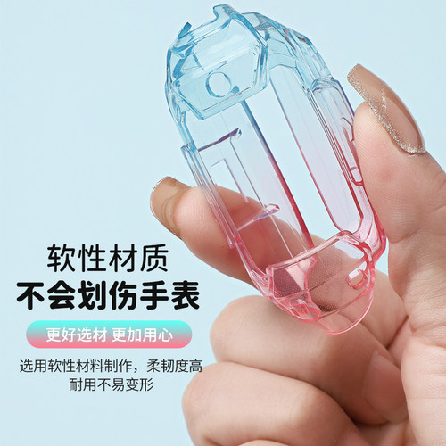 适用于华为儿童手表5pro保护套炫彩硅胶保护壳智能电话手表5pro全包防摔防磕透明表壳高清钢化膜贴膜学生配件 - 图2