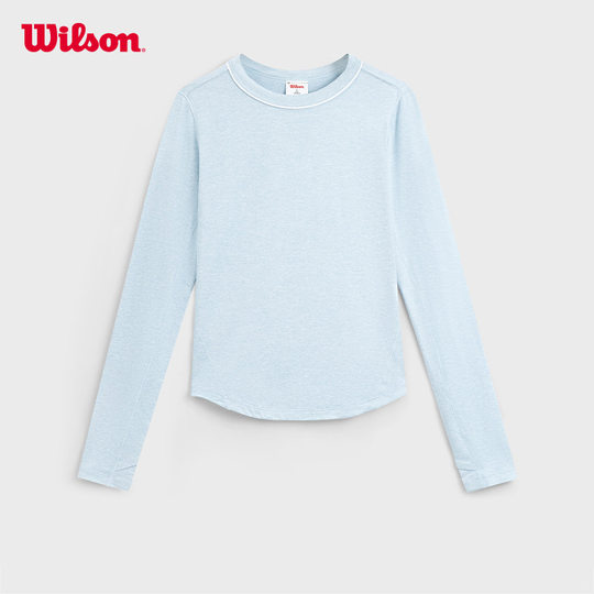 Wilson威尔胜官方春季轻薄舒适弹力修身运动网球抗菌针织长袖T恤