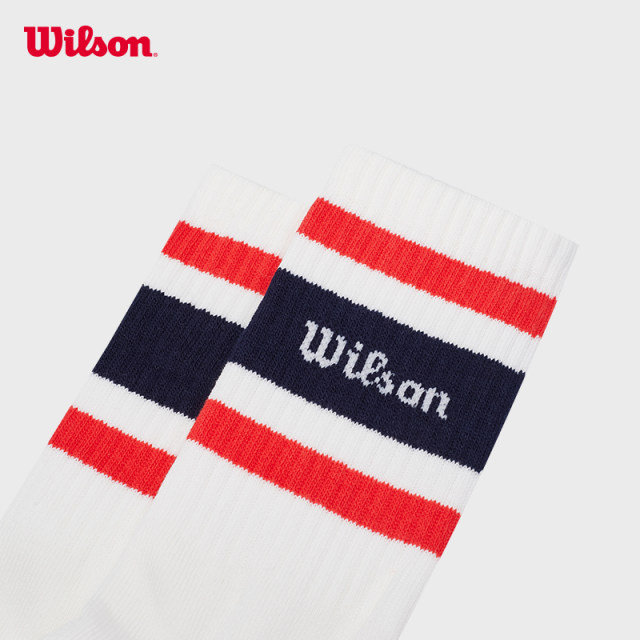 Wilson Wilson Unisex ທ່າອ່ຽງຄົນອັບເດດ: Versatile Contrast ສີ Tennis Socks Antibacterial ຖົງຕີນແອວສູງ