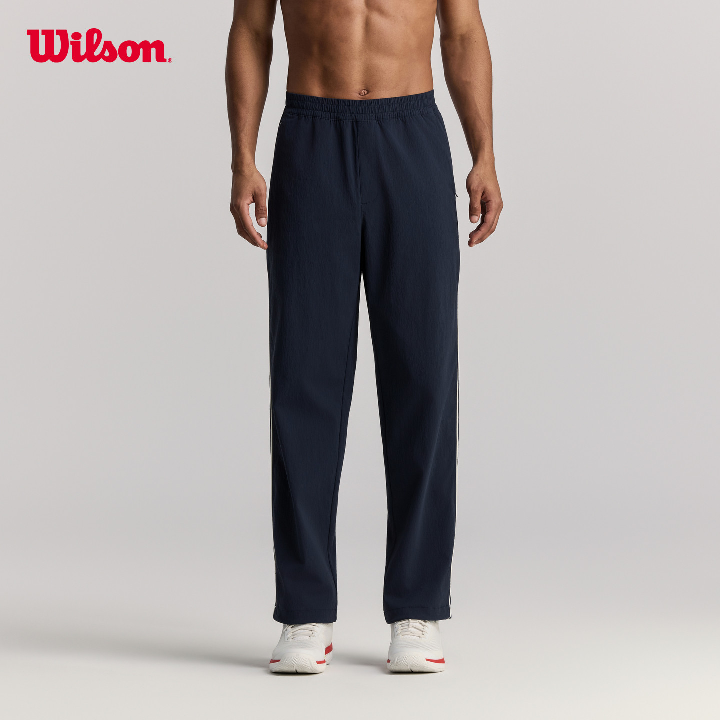 Wilson威尔胜官方26年春季新款男士弹力腰头宽松网球运动梭织长裤,淘宝优惠券,粉丝福利购,淘宝优惠卷