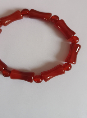 古风竹节红色手链精美百搭简约