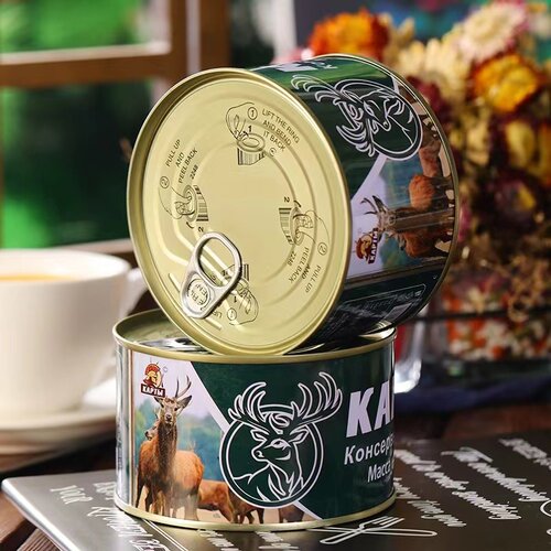 俄罗斯风味鹿肉罐头即食75%纯肉无添加淀粉下酒速食炖菜午餐火腿 - 图2