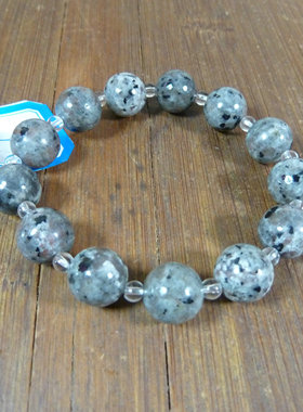 23482号 新疆哈密黑花陨石手链 12.5mm 有弱磁性