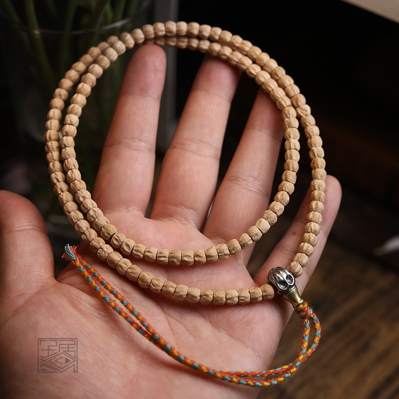 子鱼居925纯银尸陀林主恶灵阿呆柏香籽隔珠文玩菩提手串纯银配饰