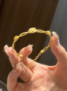 小红书同款玫瑰花瓣手链2024新款精致奢品时尚百搭手饰品一件代发