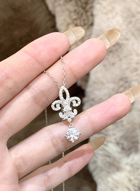 小红书新款鸢尾之夜项链2024时尚高颜值轻奢小众设计个性百搭饰品