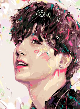 数字油画防弹少年bts韩国明星
