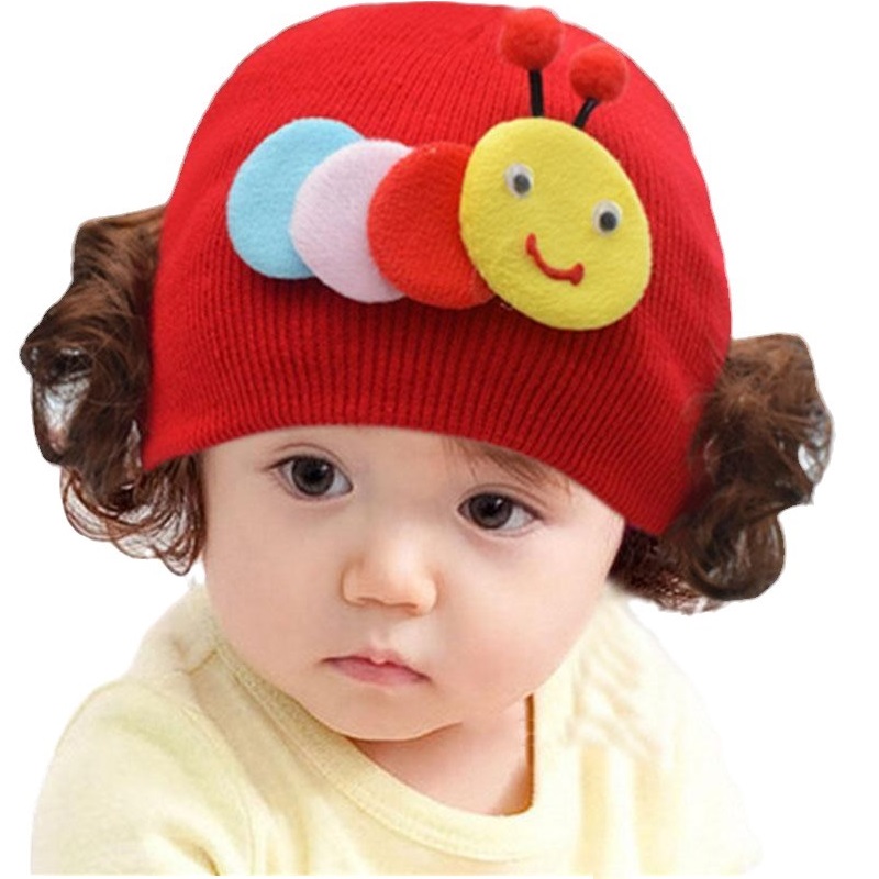 3个装儿童帽子发饰刘海假发箍卷发头花发夹发卡套头婴儿头饰发带 - 图3