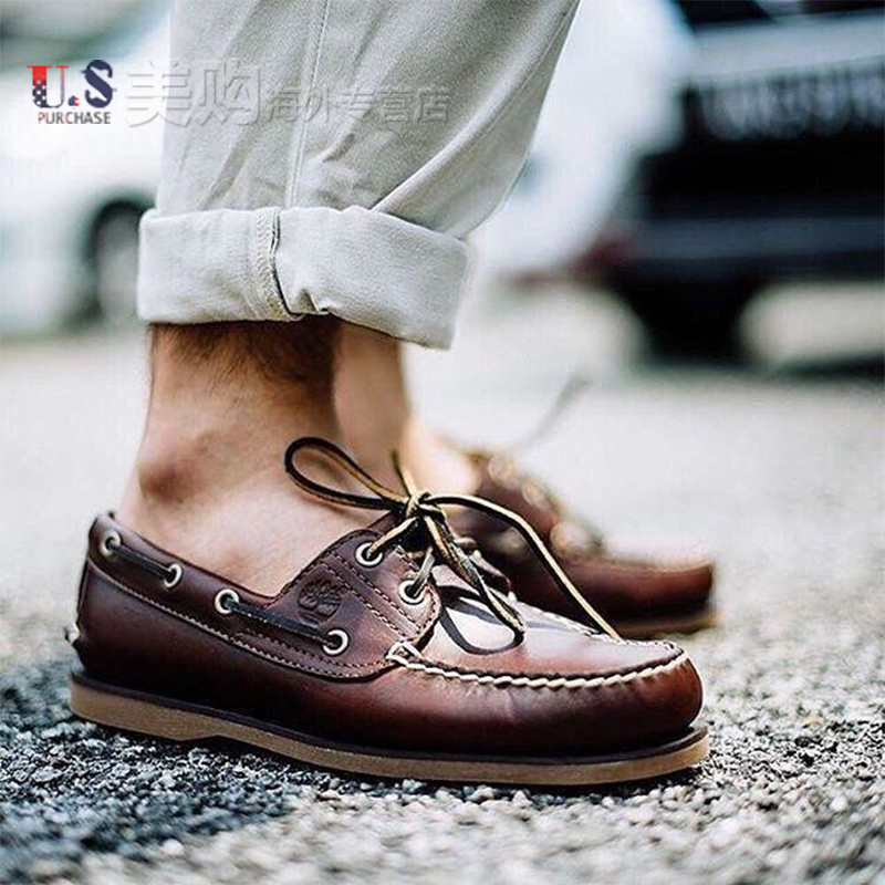 TIMBERLAND/添柏嵐男鞋 經典款帆船鞋25077 淺口皮鞋商務休閒鞋