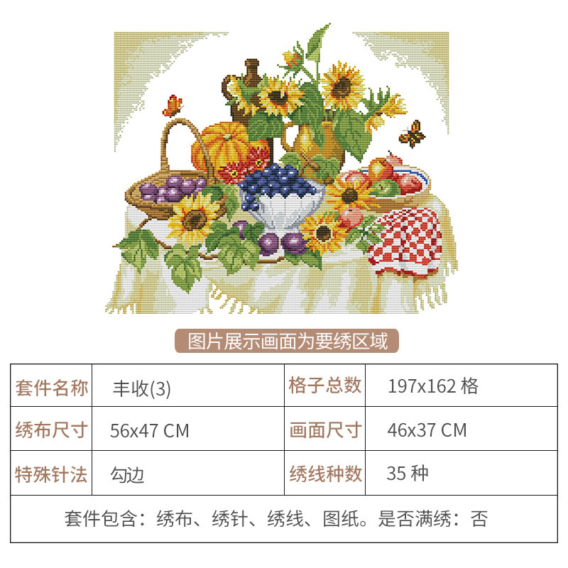 十字绣水果图 餐厅线绣简单 厨房小挂件2026新款绣现代简约装饰画