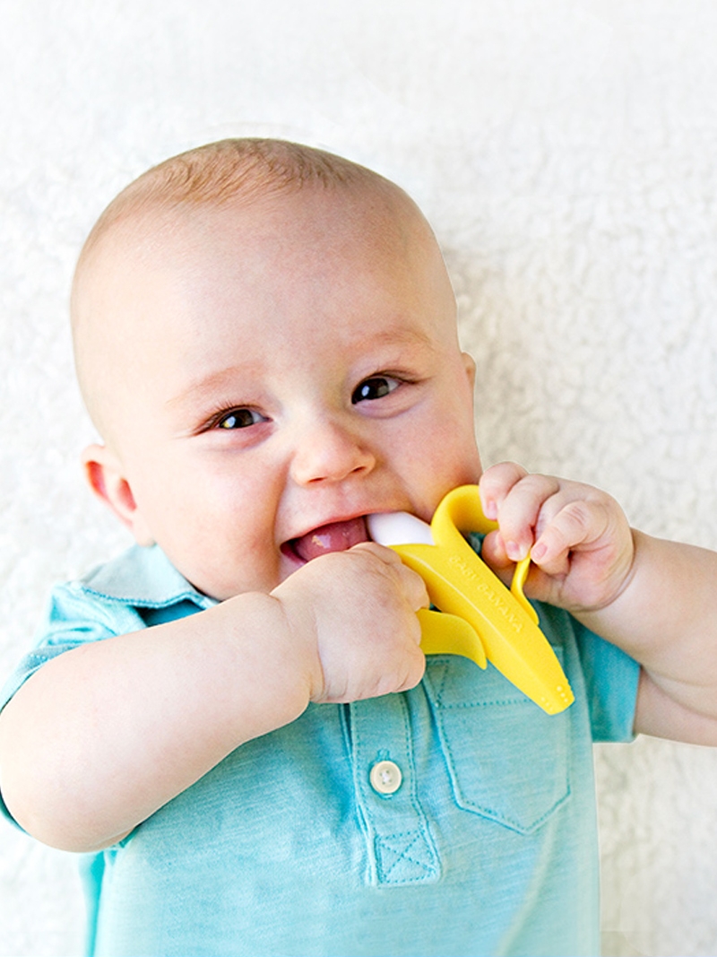 美国babybanana香蕉宝宝牙胶婴儿磨牙棒硅胶玩具练抓握防吃手咬胶 - 图1