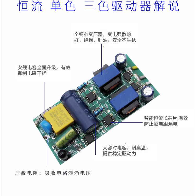 LED驱动器无极变光吸顶灯驱动电源恒流三色变光客厅灯镇流变压器 - 图2