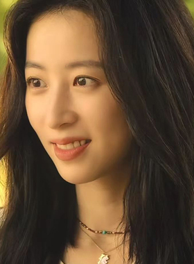 庄洁周雨彤同款松石项链彩色珠链