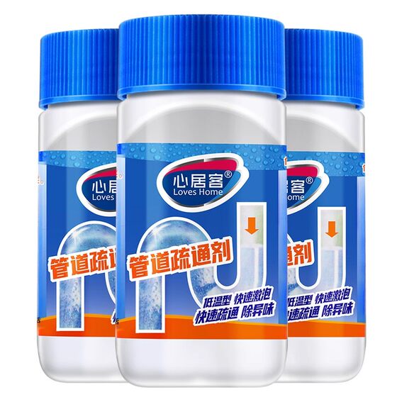 Xinjuke pipe unblocking agent powerfully dissolves sewer blockage, oily floor drain, hair toilet toilet unblocking agent